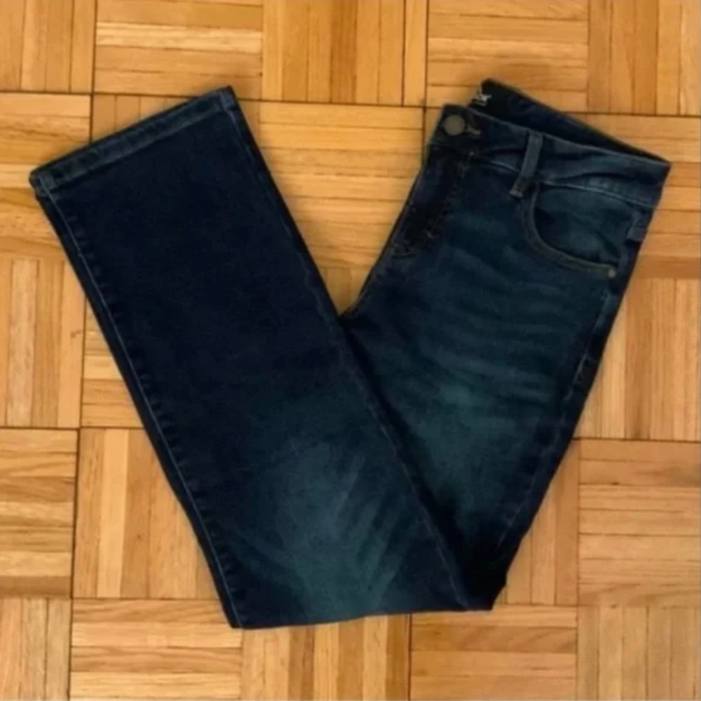 Jordache Mid Rise Curvy Straight Leg Jeans Dark Wash Denim Vintage Slimming Sz 6